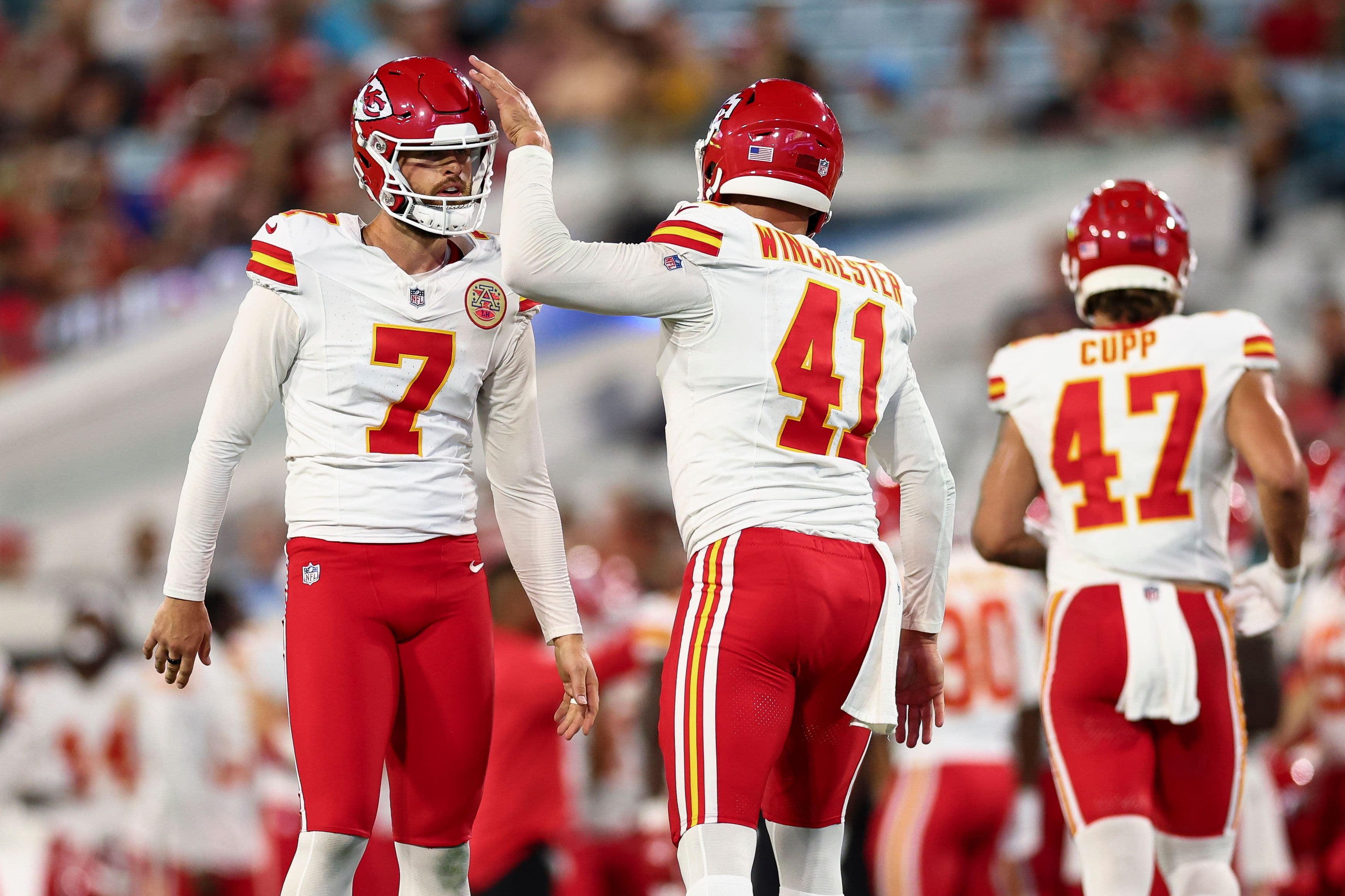 Harrison Butker #7 of the Kansas City Chiefs